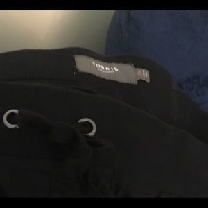 Torrid black drawstring pants, size 24, with ruched bottoms